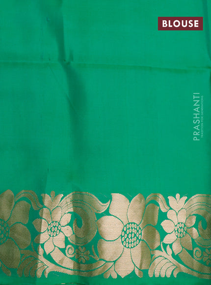 Pure soft silk saree pink and green with floral zari woven buttas and zari woven floral border