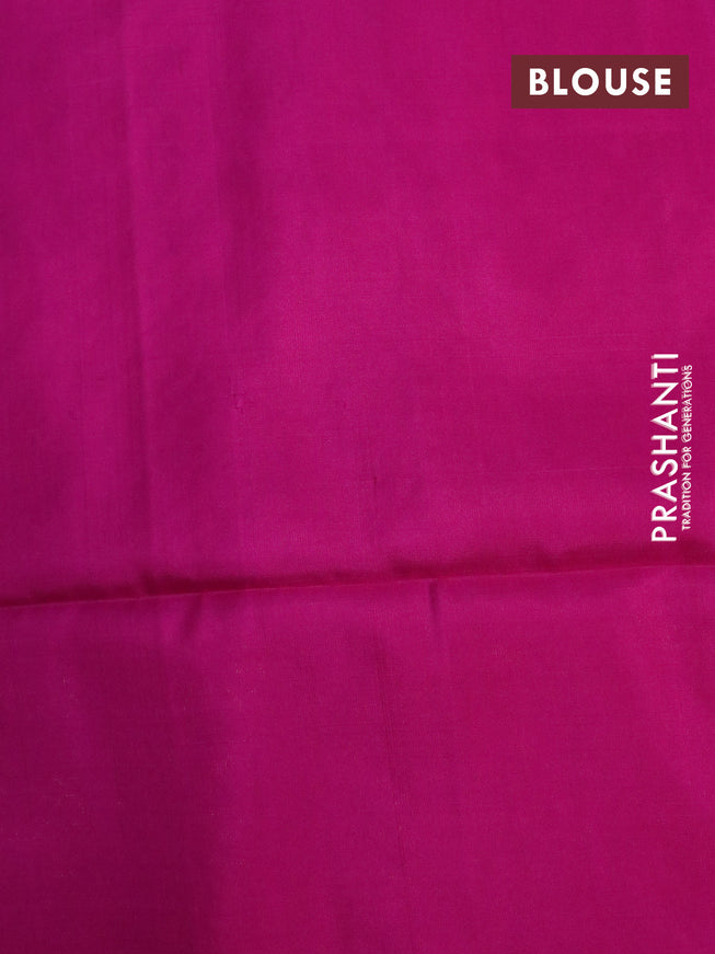 Pure soft silk partly saree dual shade of teal green and pink with silver & gold zari woven buttas in borderless style