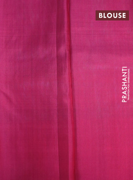 Pure soft silk saree dual shade of cs blue and pink with allover silver zari woven brocade weaves and silver zari woven border