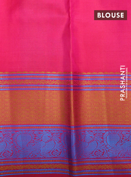 Pure soft silk saree dark pink with plain body and thread woven border