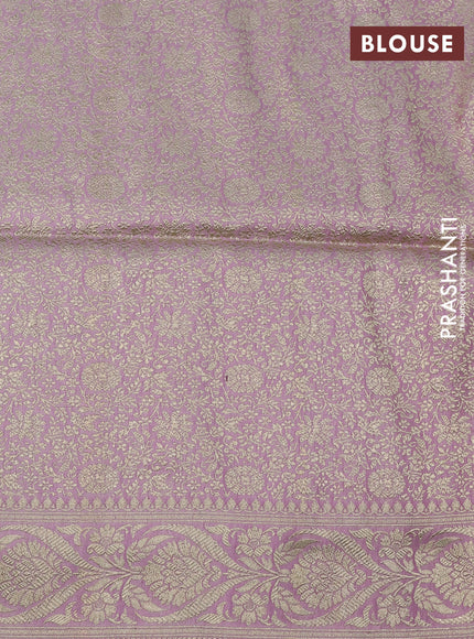 Pure banarasi uppada silk saree pastel pink with allover zari weaves and zari woven border