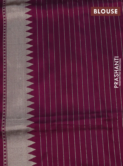 Pure banarasi uppada silk saree dark magenta pink and pink with allover zari weaves and zari woven border