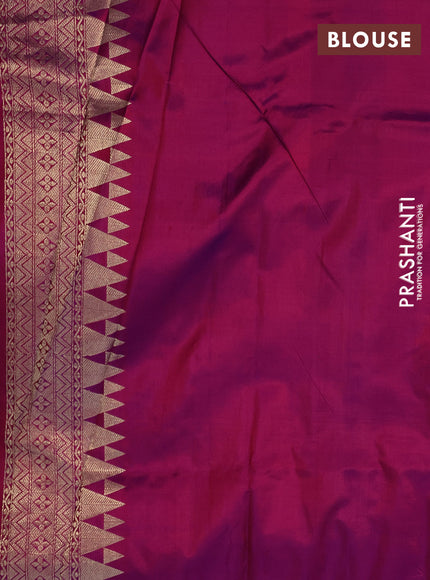 Pure banarasi uppada silk saree dual shade of purple with allover zari weaves in borderless style