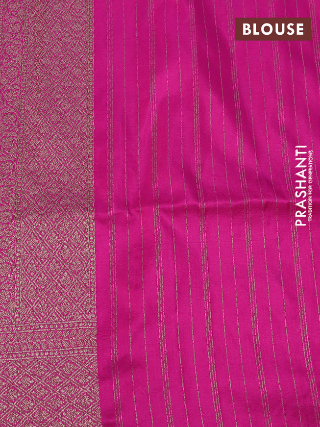 Pure banarasi uppada silk saree red and pink with allover thread & zari woven brocade weaves and woven border