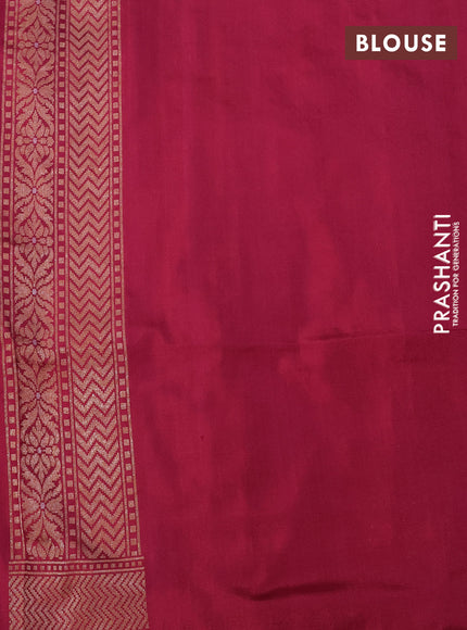 Pure banarasi uppada silk saree maroon with allover silver & gold zari weaves and zari woven border