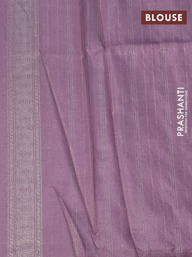 Pure banarasi uppada silk saree pastel pink with allover silver woven brocade weaves and silver zari woven border