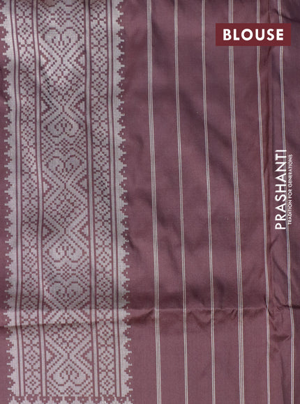 Banarasi handloom dupion silk saree brown shade with allover thread & zari weaves and zari woven border