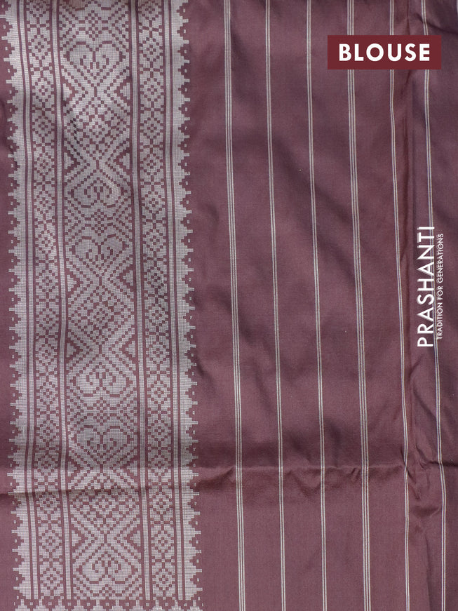 Banarasi handloom dupion silk saree brown shade with allover thread & zari weaves and zari woven border