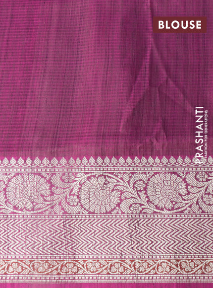 Banarasi handloom dupion silk saree rosy brown and magenta pink with allover thread & zari weaves and zari woven border