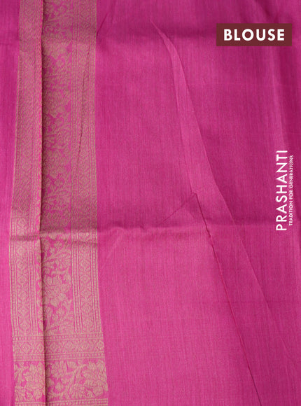 Banarasi handloom dupion silk saree magenta pink with allover thread & zari woven floral weaves and zari woven border