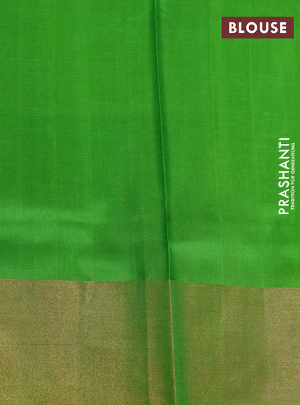 Pure uppada silk saree light pink and light green with jamdhani buttas and jamdhani woven pallu