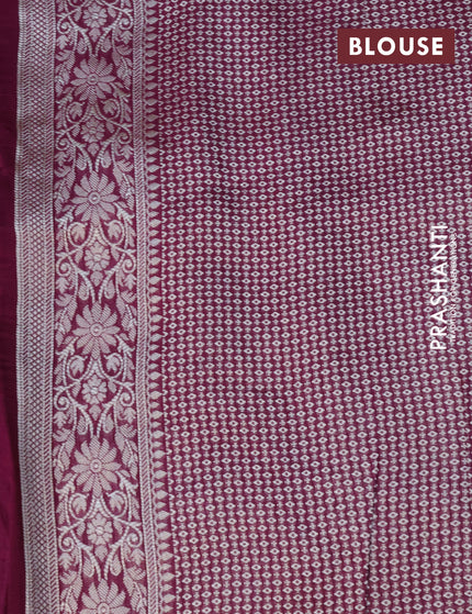 Raw silk saree purple with allover thread & zari woven floral weaves and zari woven border