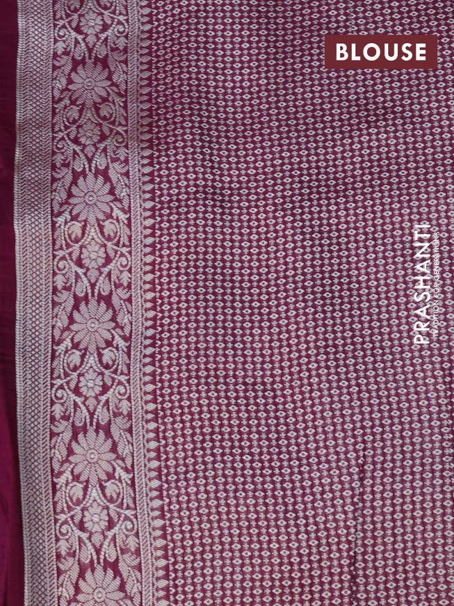 Raw silk saree purple with allover thread & zari woven floral weaves and zari woven border