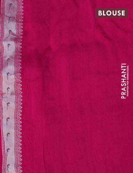 Raw silk saree pink with zari woven buttas and zari woven paithani style border