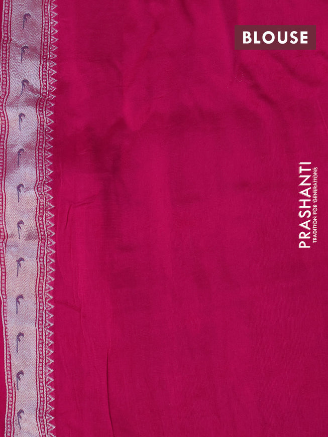 Raw silk saree pink with zari woven buttas and zari woven paithani style border