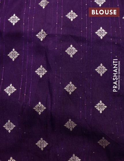 Raw silk saree violet and deep purple with allover sequin work & butta weaves and beaded work border