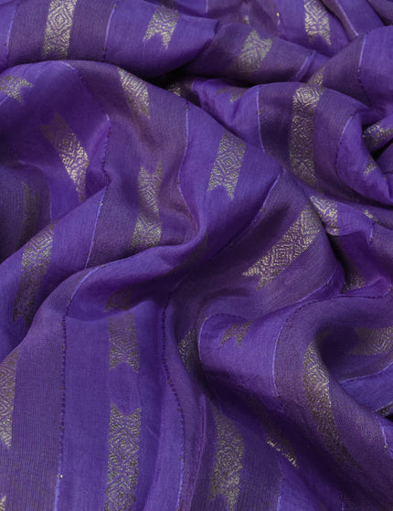 Raw silk saree lavender and deep purple with allover sequin work & butta weaves and beaded work border