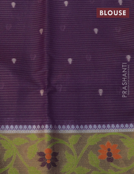 Zari kota saree light pink and wine shade with zari woven buttas and zari woven floral design border