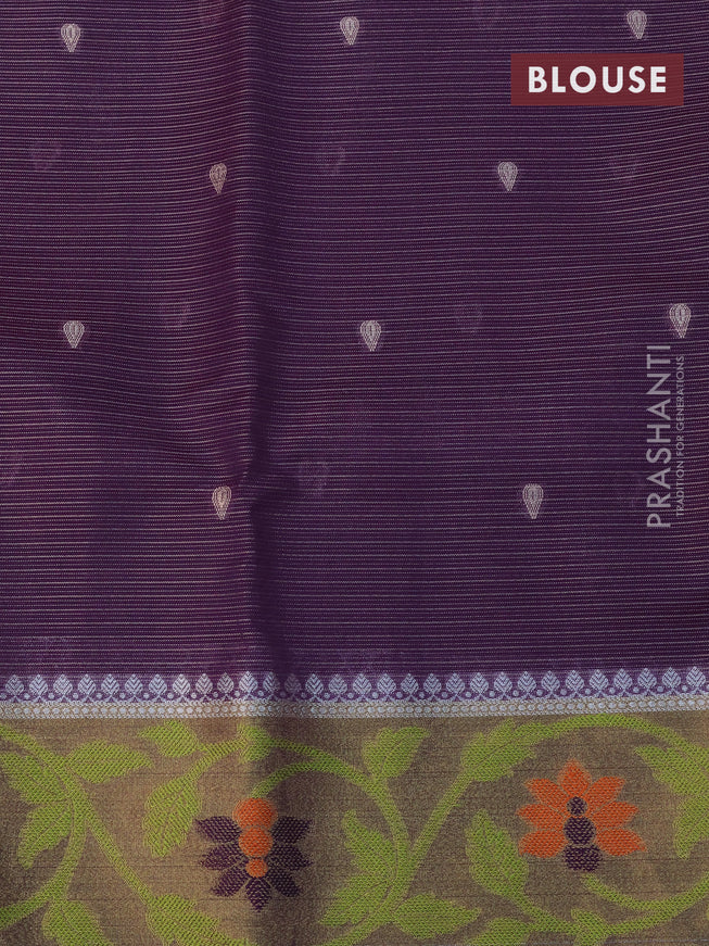 Zari kota saree light pink and wine shade with zari woven buttas and zari woven floral design border