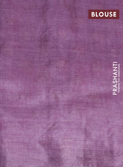 Banarasi tussar silk saree purple shade with allover prints & woven buttas and woven border