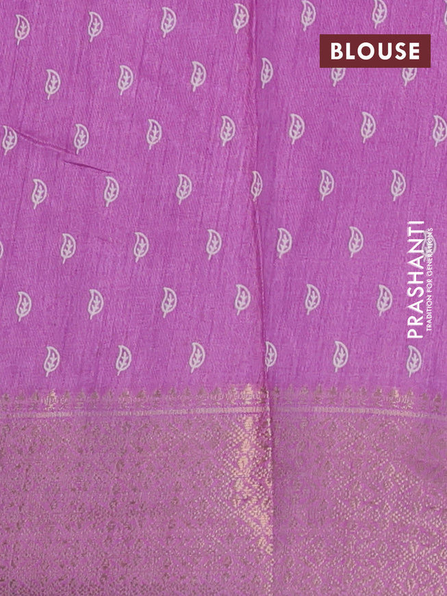 Semi dola saree purple shade with allover geometric prints and zari woven border