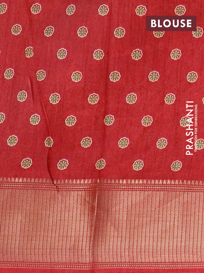 Semi dola saree maroon with allover floral prints and zari woven border