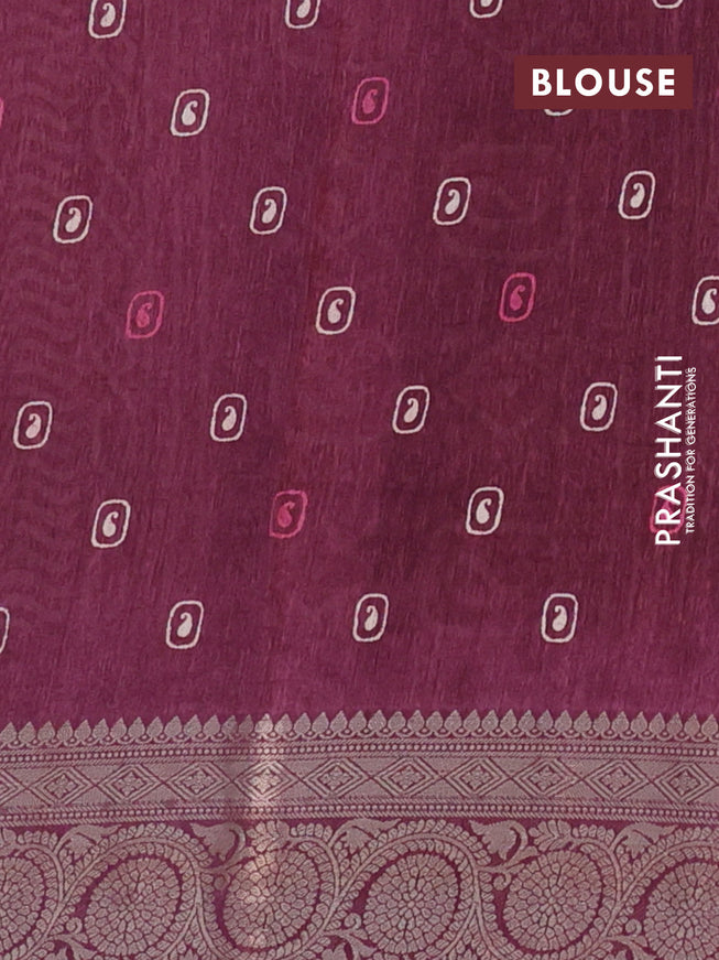 Semi dola saree maroon with allover geometric prints and zari woven border