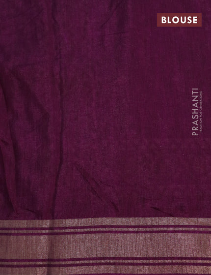 Semi matka tussar saree magenta pink with allover floral butta prints and zari woven border