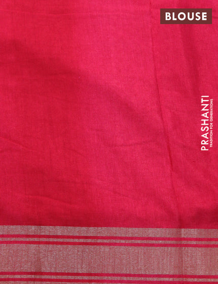 Semi matka tussar saree red with allover floral butta prints and zari woven border