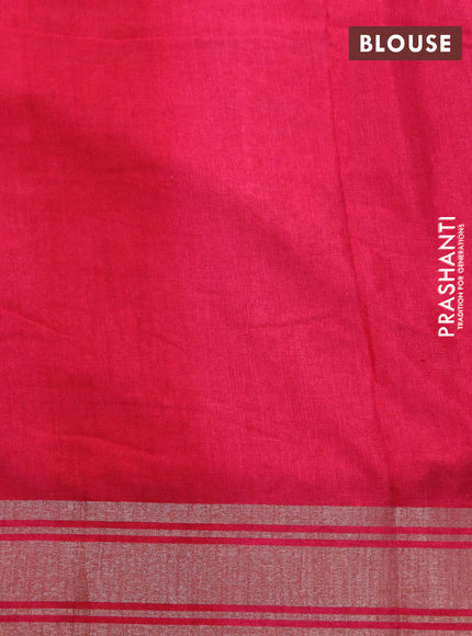 Semi matka tussar saree red with allover floral butta prints and zari woven border