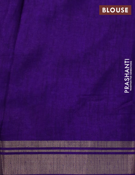 Semi matka tussar saree violet with allover floral butta prints and zari woven border