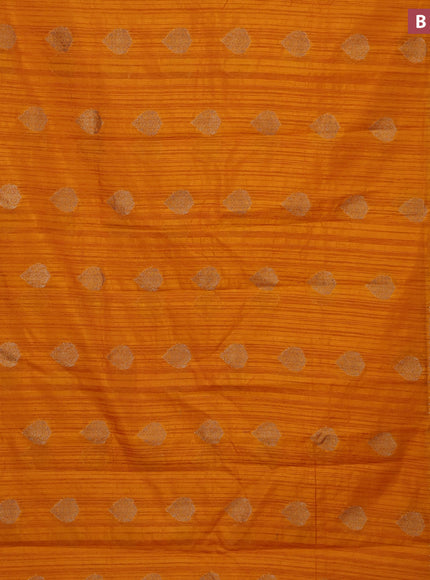 Banarasi semi matka silk saree mango yellow with zari woven buttas and zari woven border