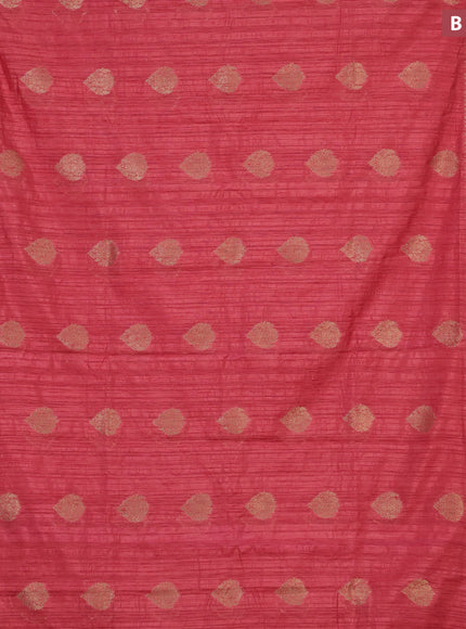 Banarasi semi matka silk saree rust shade with zari woven buttas and zari woven border