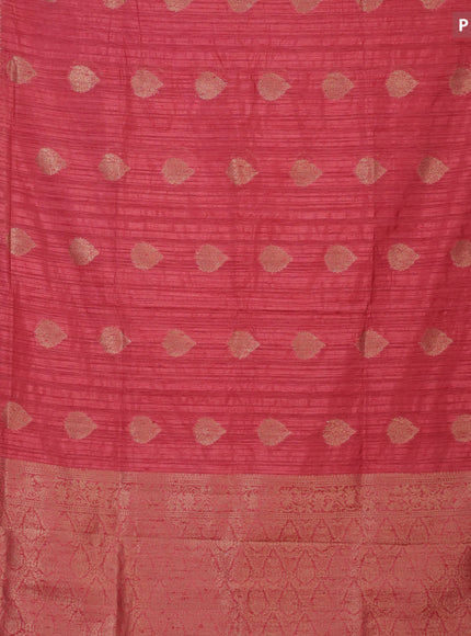 Banarasi semi matka silk saree rust shade with zari woven buttas and zari woven border