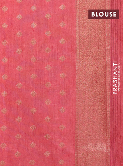 Banarasi semi matka silk saree rust shade with zari woven buttas and zari woven border