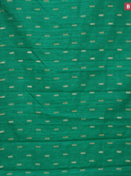 Banarasi semi matka silk saree green with zari woven buttas and zari woven border