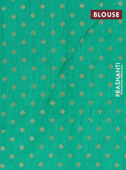 Banarasi semi matka silk saree green with zari woven buttas and zari woven border