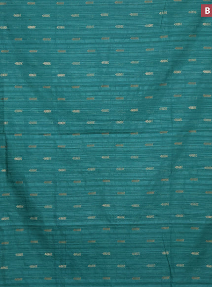 Banarasi semi matka silk saree teal green shade with zari woven buttas and zari woven border