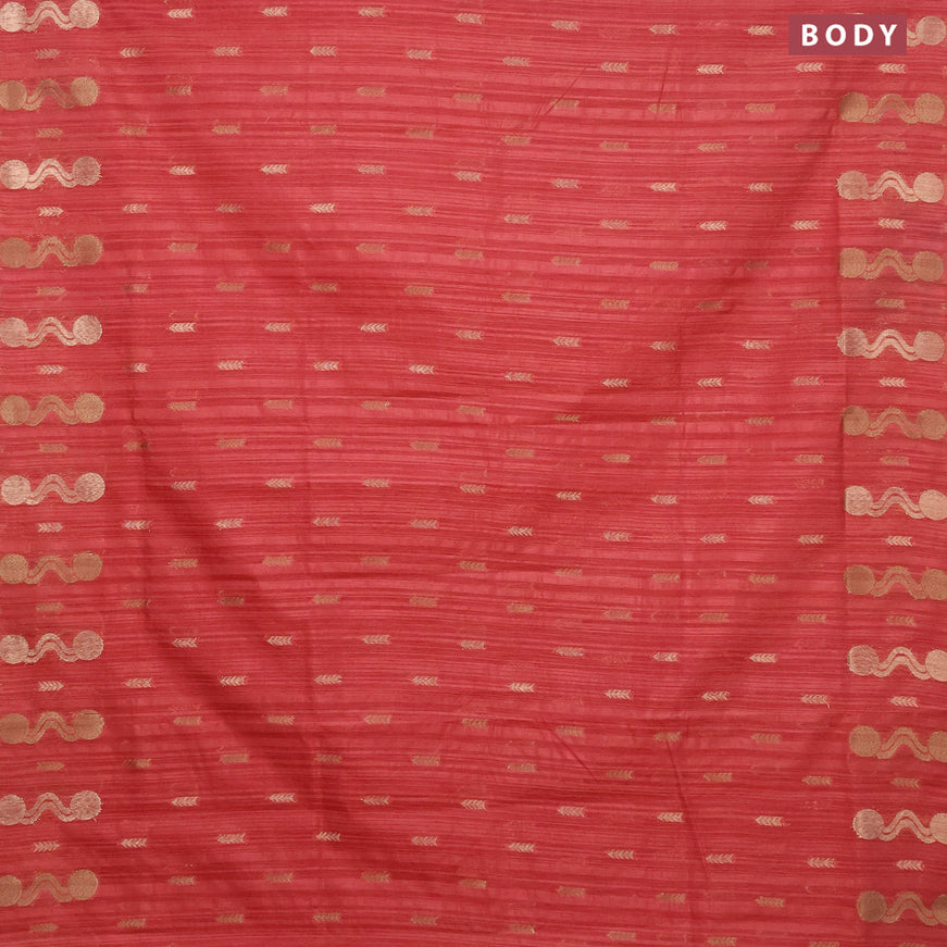 Banarasi semi matka silk saree rust shade with zari woven buttas and zari woven border