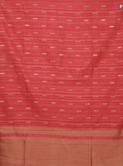 Banarasi semi matka silk saree rust shade with zari woven buttas and zari woven border