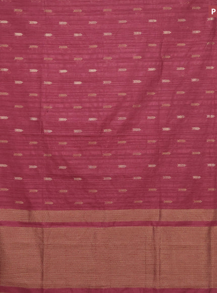 Banarasi semi matka silk saree onion pink with zari woven buttas and zari woven border