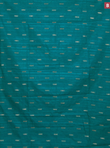 Banarasi semi matka silk saree teal blue with zari woven buttas and zari woven border