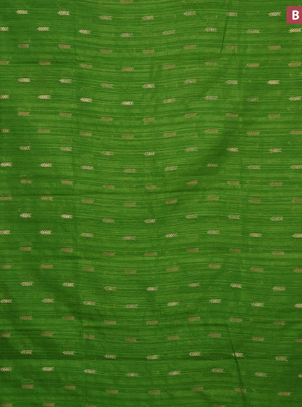 Banarasi semi matka silk saree light green with zari woven buttas and zari woven border