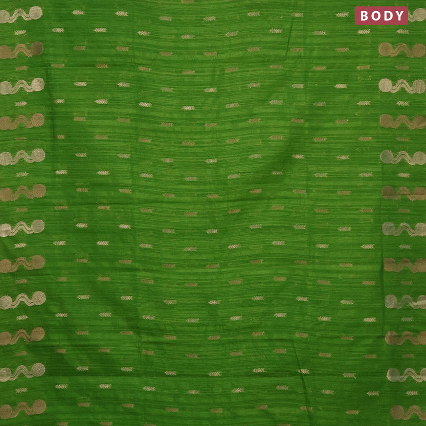 Banarasi semi matka silk saree light green with zari woven buttas and zari woven border