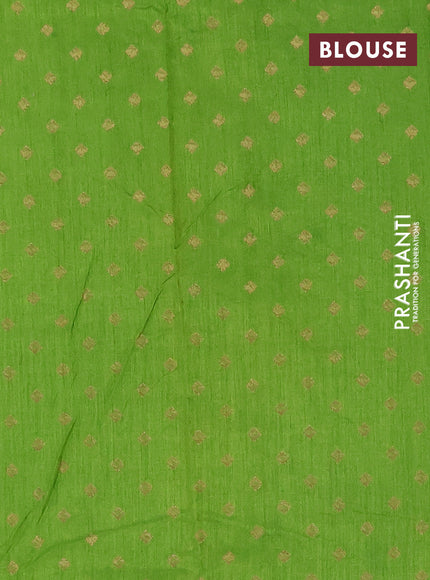 Banarasi semi matka silk saree light green with zari woven buttas and zari woven border