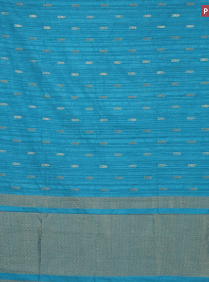 Banarasi semi matka silk saree light blue with zari woven buttas and zari woven border