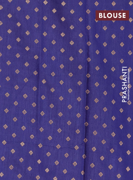 Banarasi semi matka silk saree dark blue with zari woven buttas and zari woven border