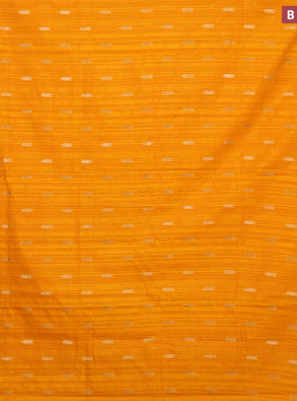 Banarasi semi matka silk saree mango yellow with zari woven buttas and zari woven border