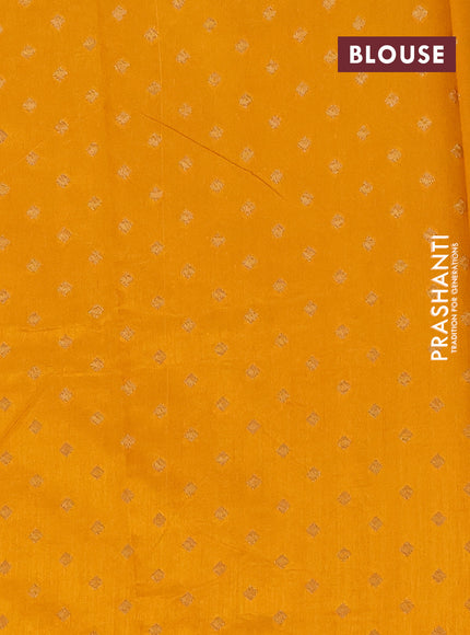 Banarasi semi matka silk saree mango yellow with zari woven buttas and zari woven border