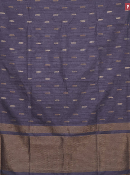 Banarasi semi matka silk saree grey with zari woven buttas and zari woven border